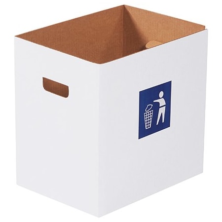 Bsc Preferred Corrugated Trash Can with Waste Logo - 7 Gallon, 20PK CRR7W
